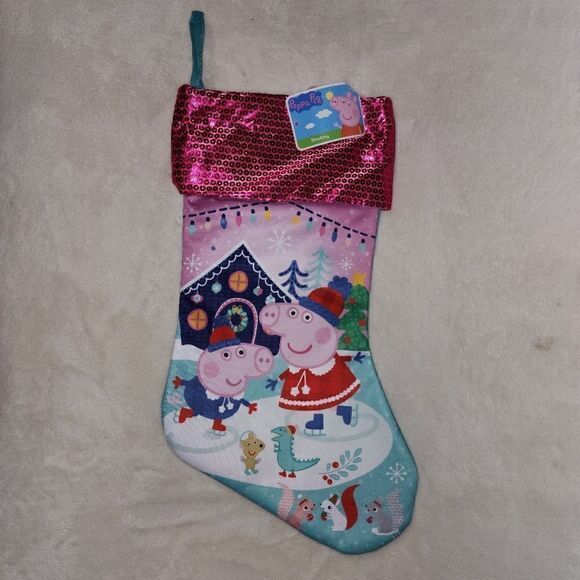 Assortment Kids Christmas Stocking Faux Sequins 16” Long NWT - Picture 4 of 11